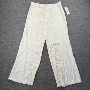 Karen Kane White 100% Linen Wide Leg Pants NWT Size 16 Summer Resort NWT